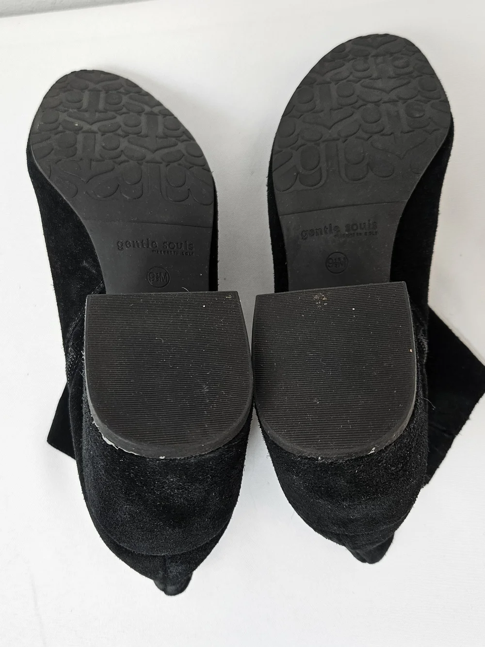 Gentle Souls Blaine Black Suede Ankle Boots with Block Heel - Women Size 9.5M
